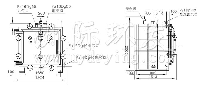 方形靜態(tài)真空干燥機結(jié)構(gòu)示意圖