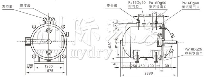 圓形靜態(tài)真空干燥機結構示意圖